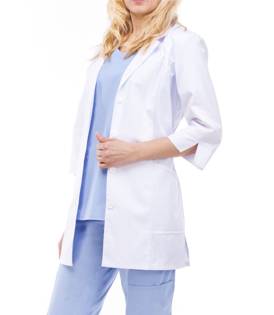 Медицинский халат короткий с рукавом 3/4, женский | Doktoram.com