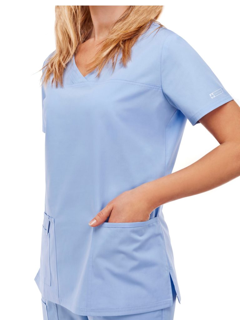 Медицинский топ с неглубоким V-образным вырезом, женский | Doktoram.com